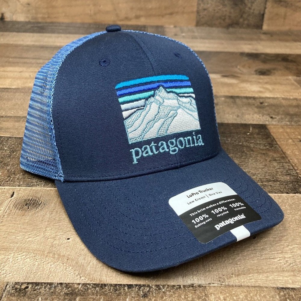 Patagonia Line Logo Ridge LoPro Trucker Hat Color NEW NAVY   NWT